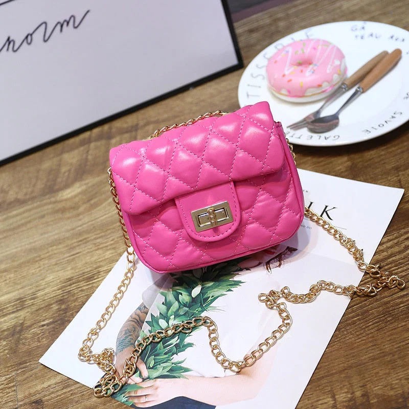 deanwangkt Children's Mini Handbags Cute Crossbody Bags for Kids Small Coin Wallet Pouch Baby Girls Rivet Party Clutch Purse Chain Bag - Deanwangkt