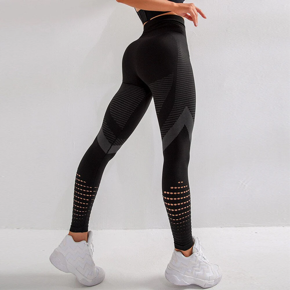 DEANWANGKT Summer GYM Mesh Breathable High Waist Tight Leggings Yoga Pants Women's Peach Hip Fitness Pants Hip Lift Running Sports Pants - Deanwangkt