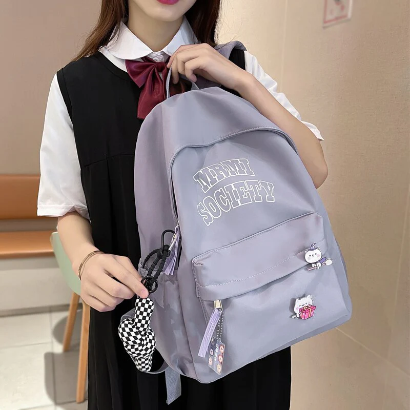 Back to school  Fashion Simple Letter Women Backpack Girl Boy Laptop Rucksack Student Lovers School Bag Femal Shoulder Travel Mochila - Deanwangkt