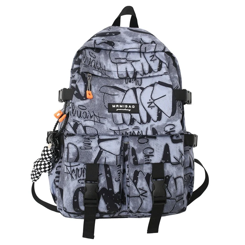 deanwangkt Cool Graffiti Large-capacity Backpack Women Man Waterproof School Bags for Teenagers Geometric Travel Backpack Ladies Bookbags - Deanwangkt