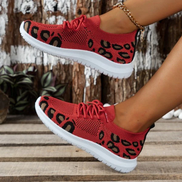 deanwangkt - Red Casual Sportswear Daily Patchwork Frenulum Round Comfortable Shoes - Deanwangkt