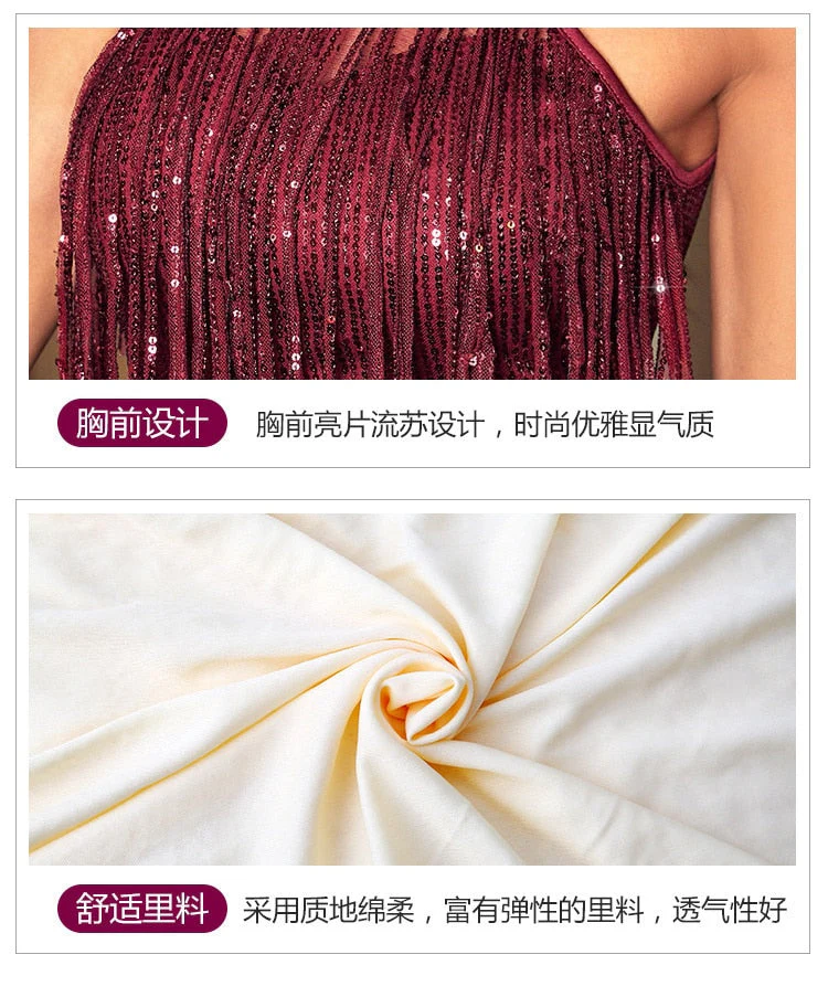 deanwangkt   Sequin Tassel Sexy Dress Women O-Neck Bodycon Nightclub Party Mini Dress Summer Sparkle Glitter Dresses Vestidos Christmas - Deanwangkt