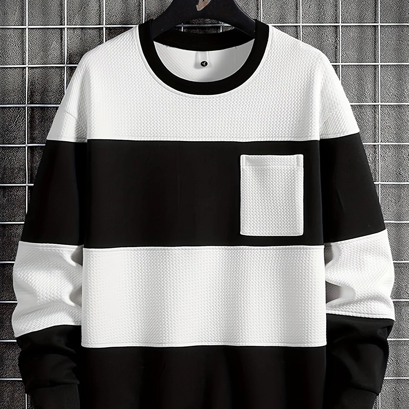 deanwangkt-1 Trendy Hooded Sweatshirt, Men's Casual Slightly Stretch Crew Neck Pullover Sweatshirt For Autumn Winter Streetwear - Deanwangkt