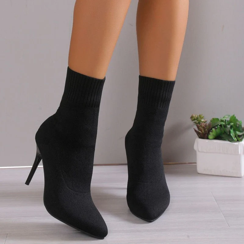 deanwangkt - Black Casual Patchwork Pointed Comfortable Out Door Shoes (Heel Height 3.54in) - Deanwangkt