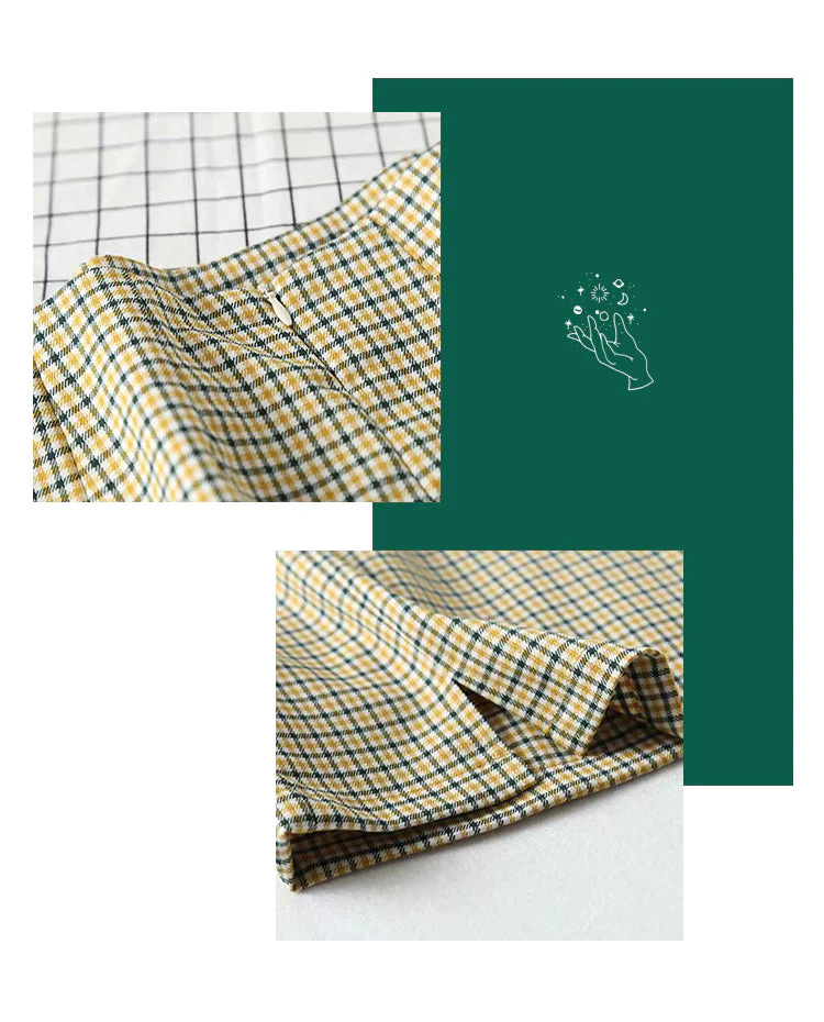 deanwangkt - Olive Check Mini Skirt - Deanwangkt