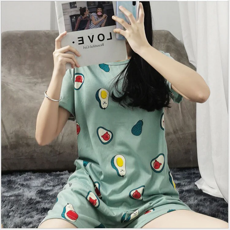 Girl Sleepwear Cartoon Summer Women Pajamas Set Pijama Short Women Pyjamas Suit Female Clothing  Nightwear - Deanwangkt