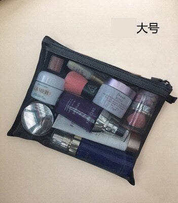 deanwangkt  Mini Mesh Cosmetic Bag Women Portable Lipstick Bag Makeup Bag One Set Makeup Pouch Toiletry Bag Necessarie Feminina Kosmetyczka - Deanwangkt
