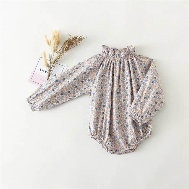 Baby Girl Rompers for 0-24M Long Sleeve Romper Jumpsuits One-piece New Fashion 100% Organic Cotton Newborn Baby Girl Clothes - Deanwangkt