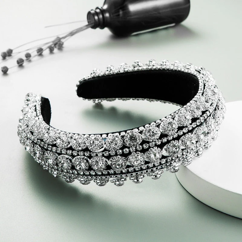 Baroque Hand Made Pearl Beading Gemstone Retro Luxury Hairbands ZA Hair Accessories Hair Bows Flower Crown Headbands For Women - Deanwangkt