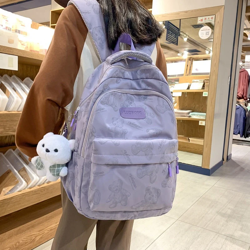 deanwangkt Fashion Big Student Laptop College Backpack Girls School Bag High Capacity Women Backpack Female Cute Leisure Travel Mochila - Deanwangkt