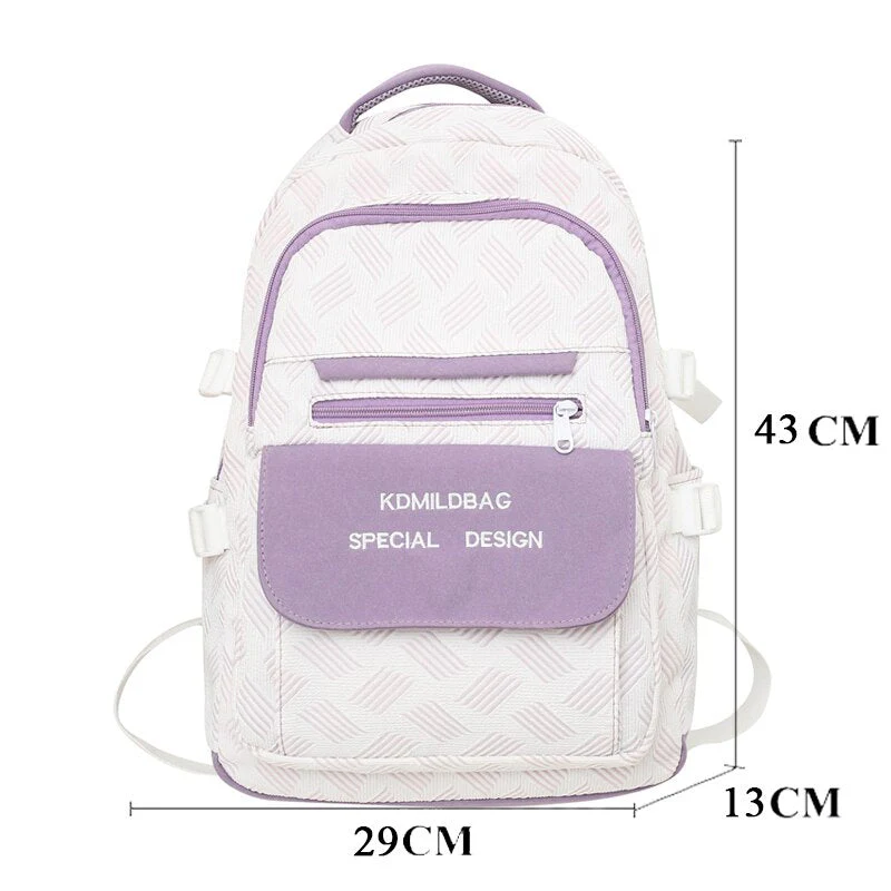 BACK TO COLLEGE  Women Rucksack Fashion Teen Cute Schoolbag for Girl High School Mochila Waterproof Nylon Bookbag Kawaii Backpack Lady - Deanwangkt