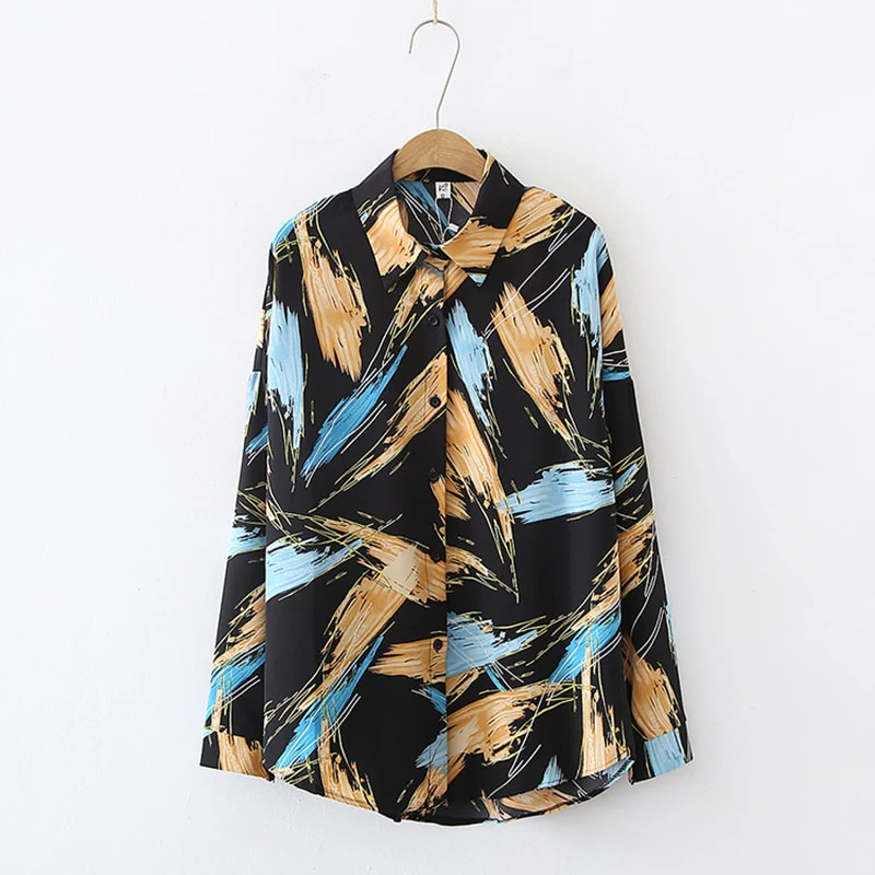 deanwangkt print ladies shirts casual loose Women's Blouses  Spring Autumn Long Sleeve Shirts Tops Blusas Mujer - Deanwangkt