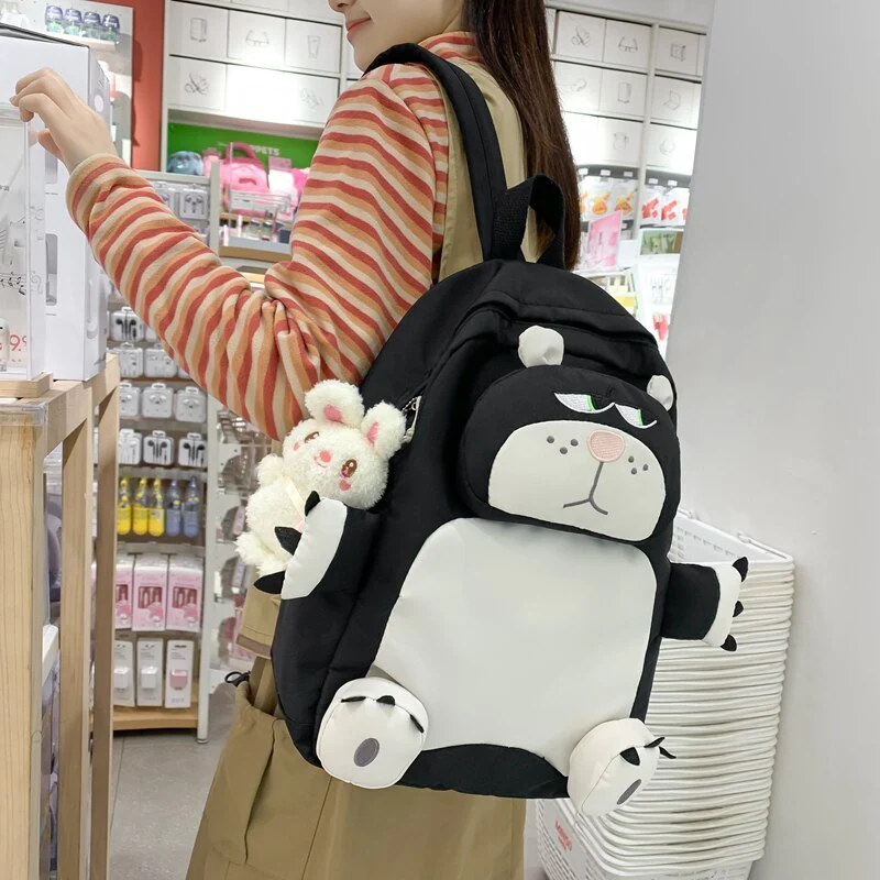 Back To School Cute Bear Young Girl School Backpack Female Large Capacity Kawaii Back Pack Mochila Pink Women Bagpack Nylon Cartoon Schoolbag - Deanwangkt