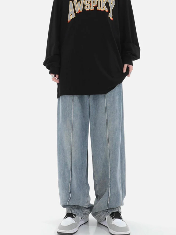 deanwangkt Summer Fashion Women Harajuku Jeans Wide Leg All-Match Loose Casual Wash Denim Pants Baggy High Street Long Trousers Tide - Deanwangkt