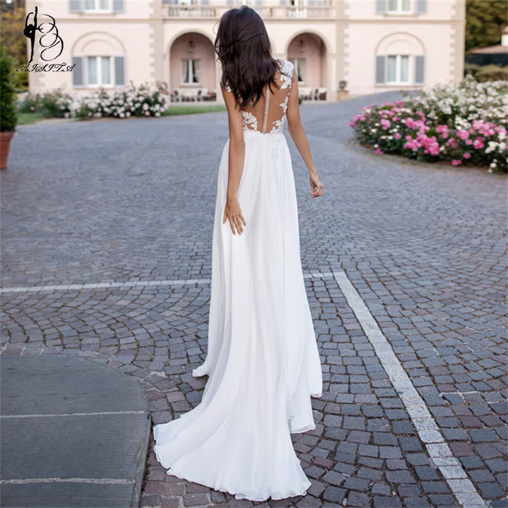 Plus Size Boho Simple Wedding Dresses Vintage A-line Lace Bride Gowns Bridal Robes Cheap Wedding Gowns Robe De Mariee - Deanwangkt