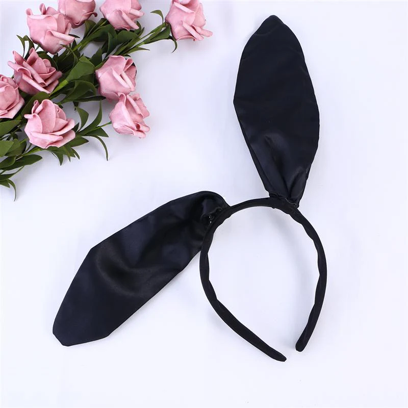 20cm Easter Sweet Sexy Bunny Ears Headband Rabbit Ear Hair Band for Party Cosplay Costume Accessory (Black) - Deanwangkt