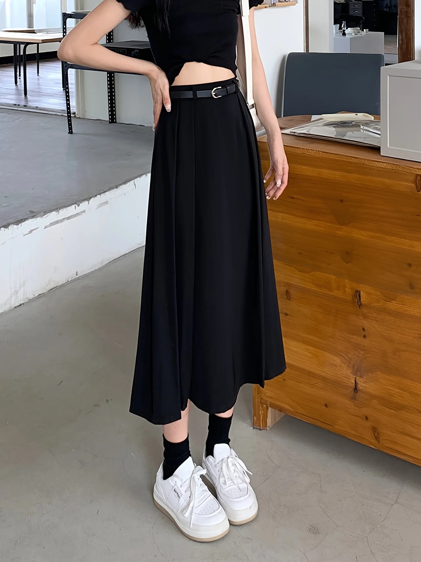 Pleated High Waist Skirt, Elegant Skirt For Spring & Summer, Women's Clothing - Deanwangkt