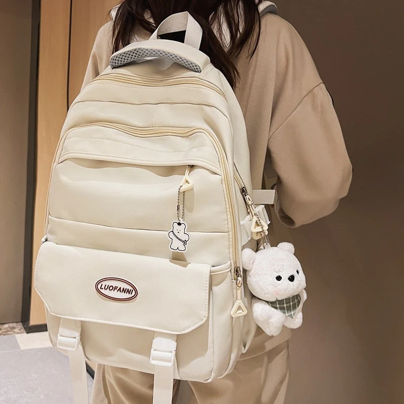 BACK TO SCHOOL  Fashion Student Bookbag High-capacity Boys Laptop Rucksack Travel Mochila Women Waterproof Backpack Men Black Bagpack - Deanwangkt