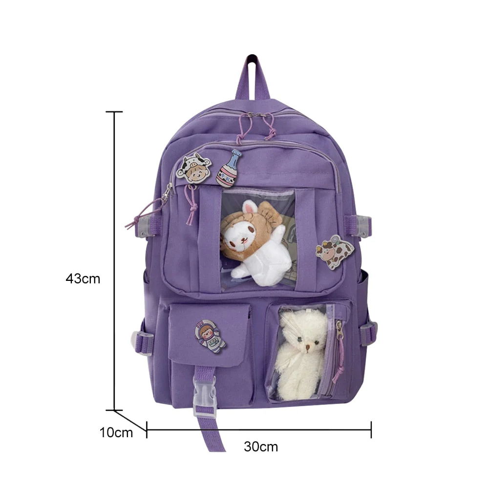 deanwangkt  Girls Aesthetic Backpack Cute School Bags For Student Teens Girls Pockets Kawaii Women Laptop Backpack Harajuku Mochila - Deanwangkt