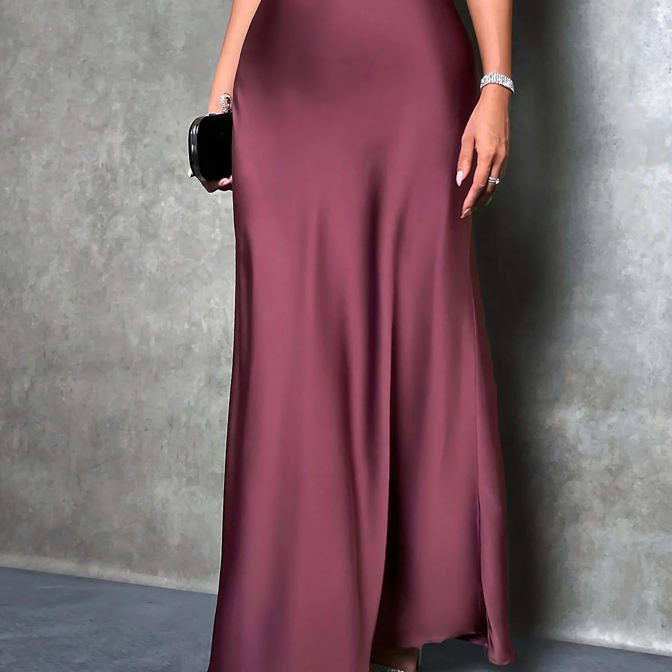Solid Bodycon Maxi Skirt, Elegant Skirt For Party & Banquet, Women's Clothing - Deanwangkt