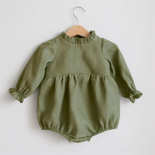 Baby Girl Clothes 0-2T Long Sleeve Romper Jumpsuits One-piece New Fashion 100% Organic Cotton Newborn Baby Girl Rompers - Deanwangkt