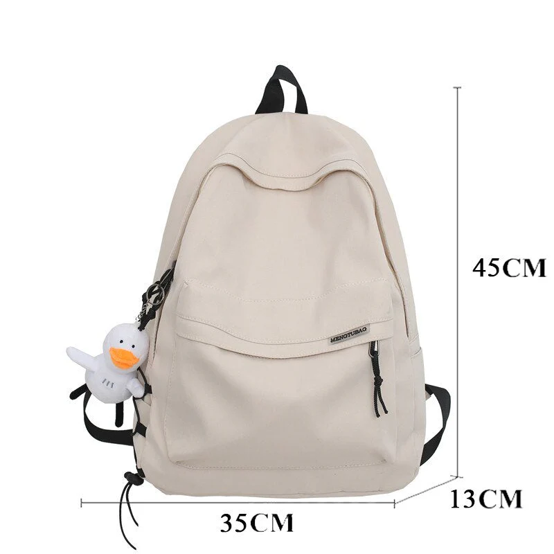 Back to school  Fashion Teens Bookbag Simple Women Rucksack Travel Bag Mochila High School Schoolbag for Girls Boys Black Backpack - Deanwangkt