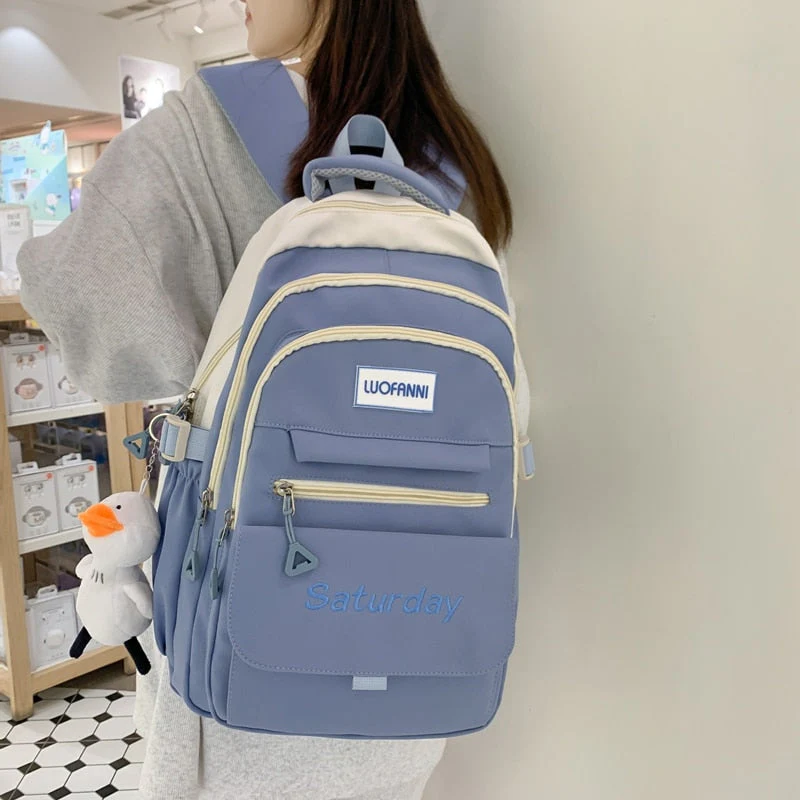 BACK TO COLLEGE  Cute Girl Fashion Bookbag for Teen Waterproof Backpack High School Kawaii College Laptop Rucksack Women Travel Mochila - Deanwangkt