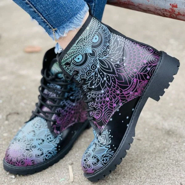 deanwangkt - Black Casual Patchwork Frenulum Printing Round Comfortable Out Door Shoes - Deanwangkt