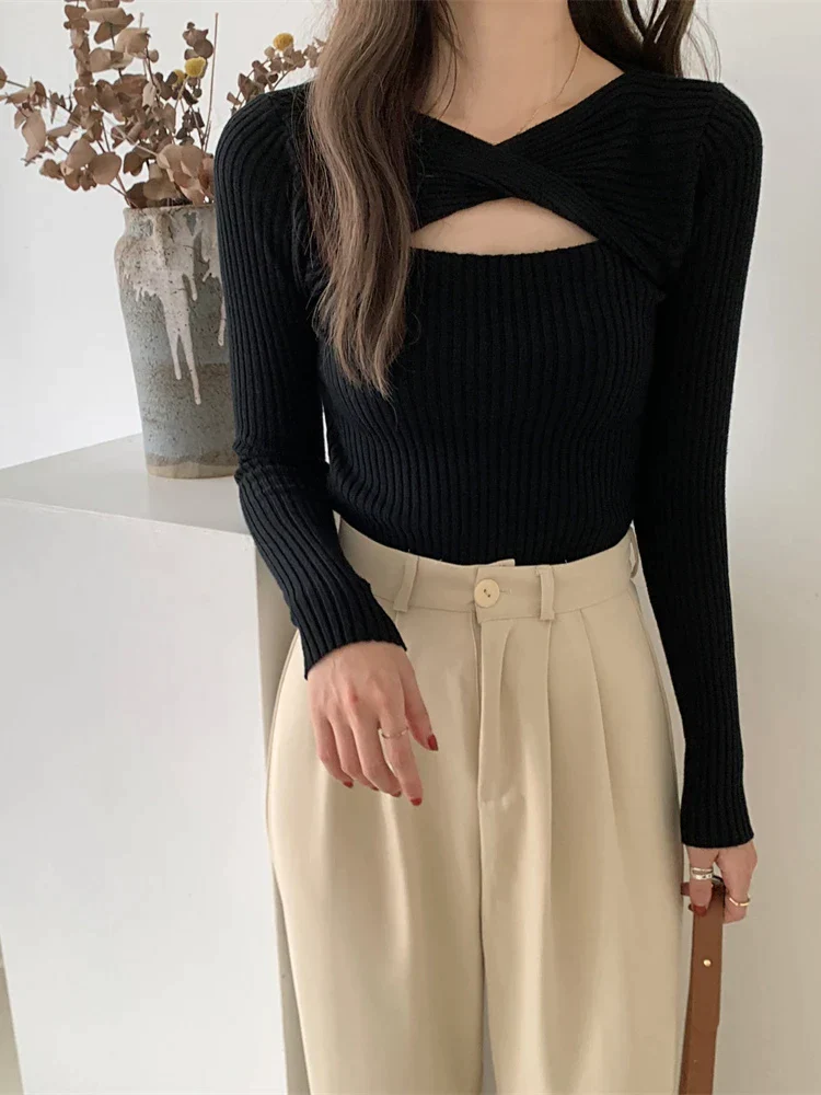 deanwangkt Women Cashmere Warm Basic Sweater Female Long Sleeve Knitted Streetwear Jumpers Solid Pullovers For Women  Autumn Winter - Deanwangkt