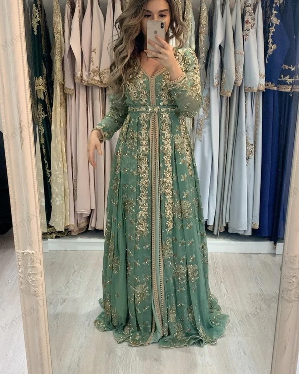 Moroccan Kaftan Formal Evening Dresses Lace Appliques Arabic Muslim Special Occasion Dresses - Deanwangkt
