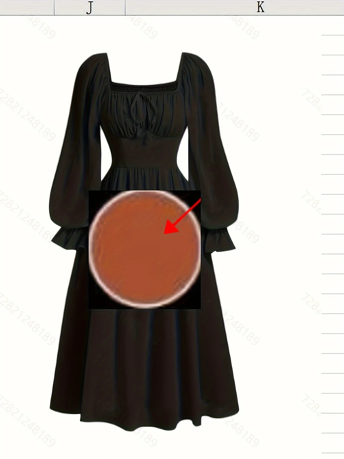 deanwangkt-1  Tie Front Lantern Long Sleeve Dress, Casual Solid Squared Neck Dress, Women's Clothing - Deanwangkt