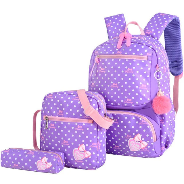 deanwangkt 3pcs/set Printing School Bags Backpacks Schoolbag Fashion Kids Lovely Backpack For Children Girls School bag Student Mochila sac - Deanwangkt