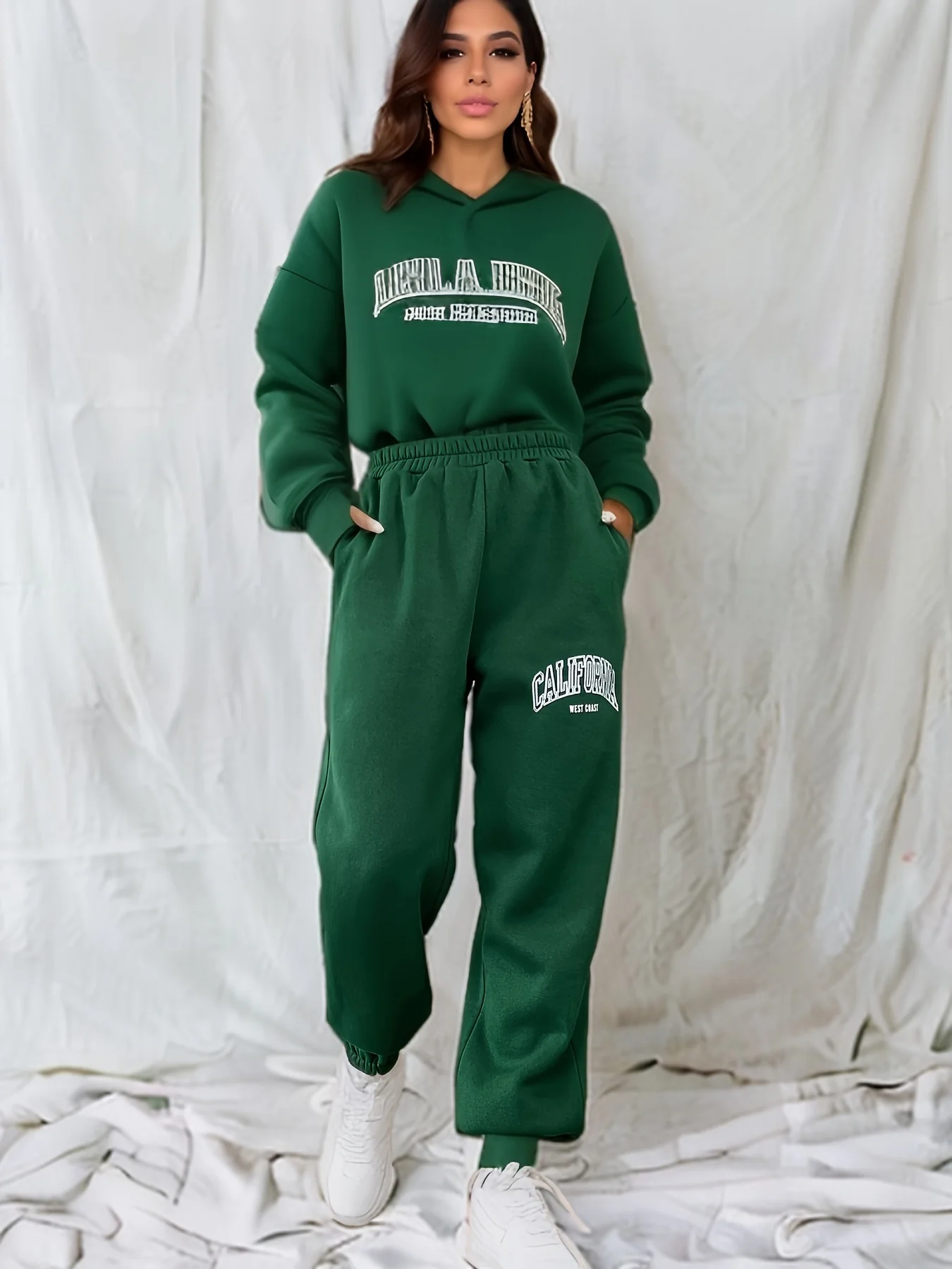 deanwangkt-1 Letter Graphic Elastic Waist Sweatpants, Casual Sports Pants, Women's Athleisure - Deanwangkt