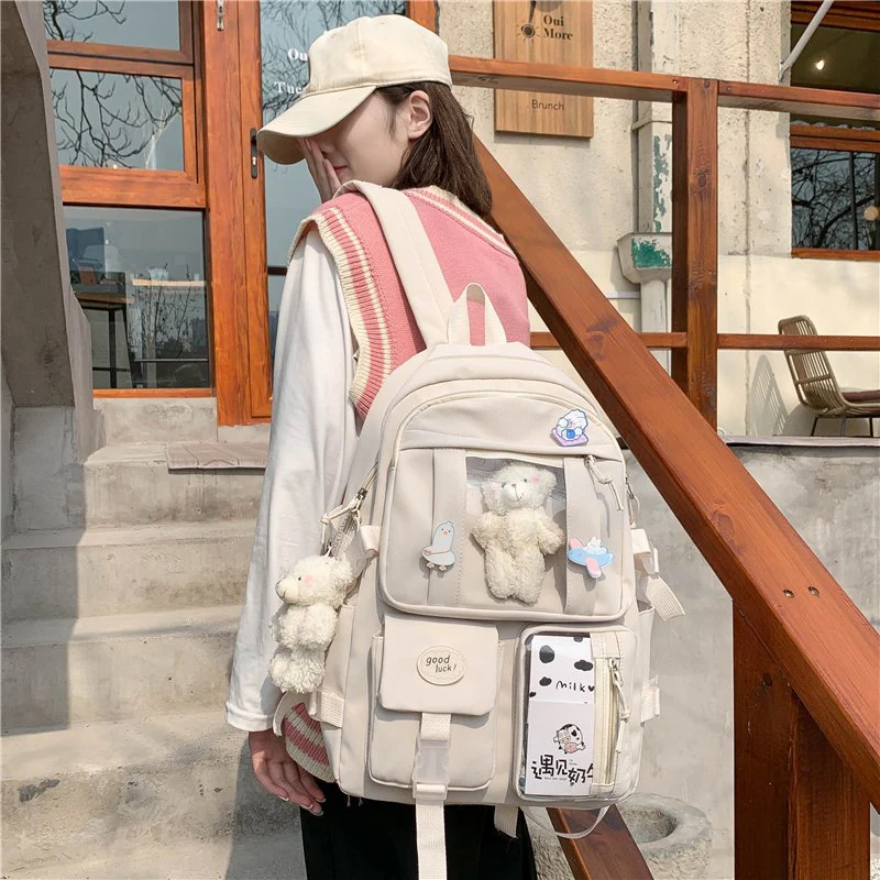 deanwangkt High School Girls Backpack High Capacity School Bags For Teenage Girls Multi Pockets Kawaii Backpack Women Harajuku Cute Mochila - Deanwangkt