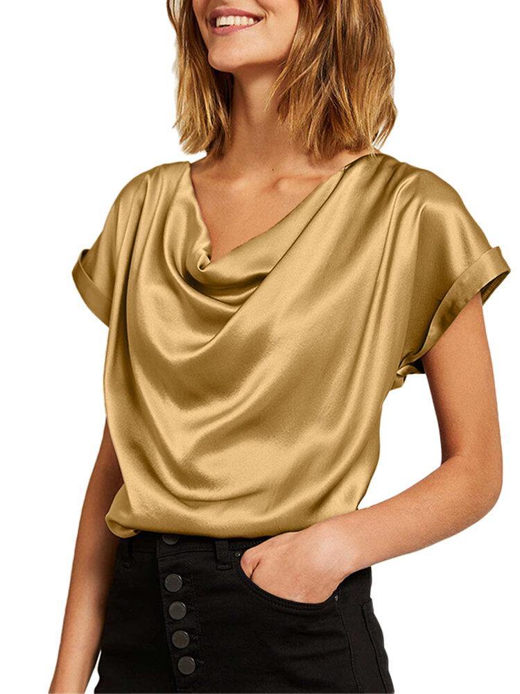 deanwangkt Daily Swing Collar Bat Short Sleeve Loose Shirt - Deanwangkt