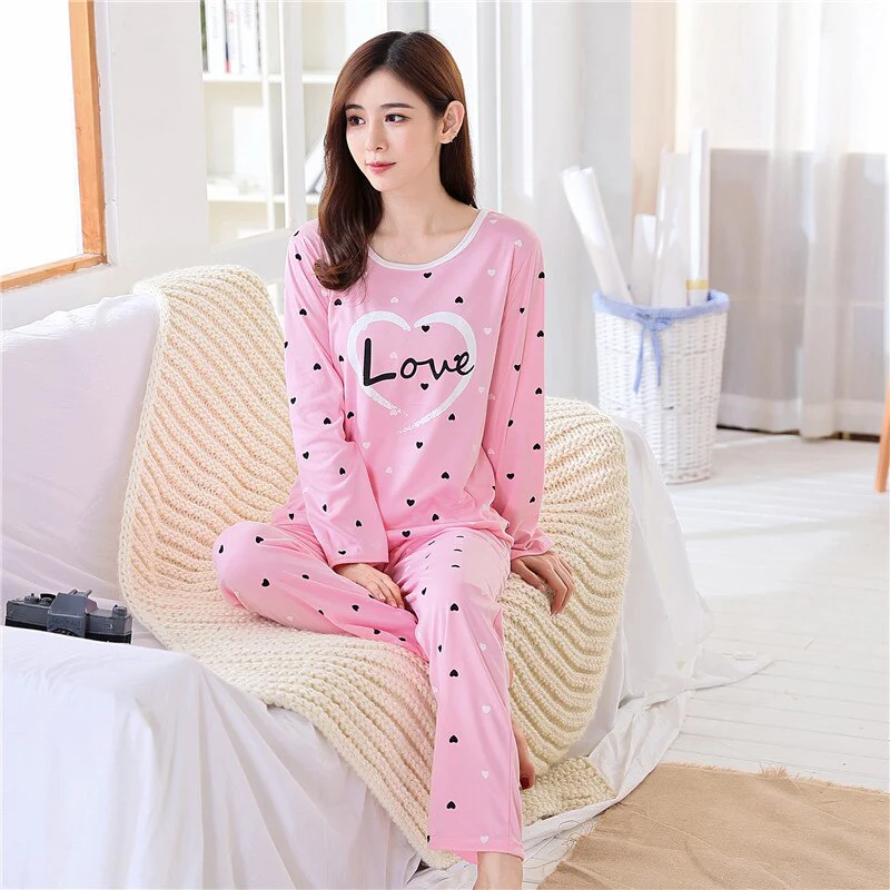deanwangkt Women Pajamas Set Girl Sleepwear Pijama Long Women Pyjamas Suit Female Clothing Set  Nightwear - Deanwangkt