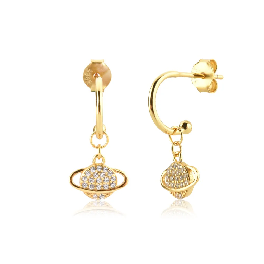 DEANWANGKT Sterling Silver Gold White Pink Enamel Smile Drop Earring Black Clips Pendiente Spring Summer Jewelry For Women Gift - Deanwangkt