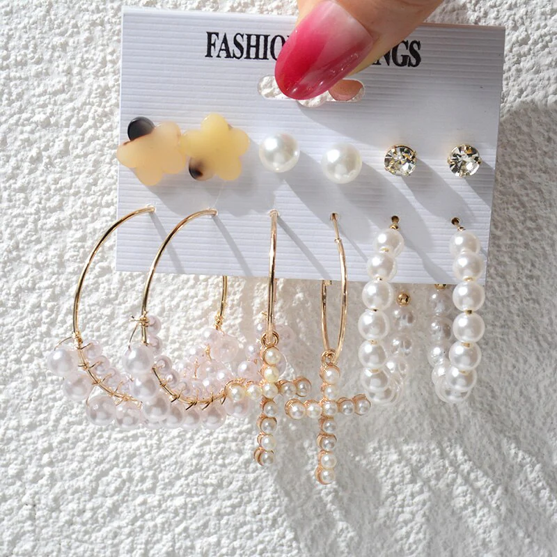 DEANWANGKT 23 Styles Women Earring Set Fashion Jewelry Gold Metal Big Hoop Dangle Drop Earing Butterfly Tassel Geometric Punk Brincos Femme - Deanwangkt