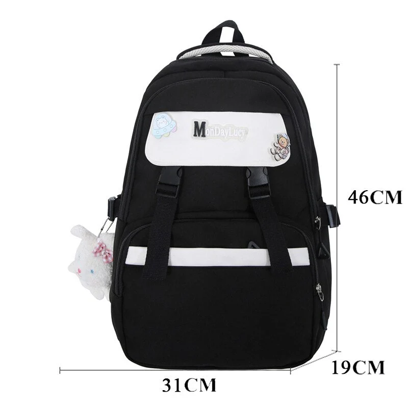 BACK TO COLLEGE   Waterproof Girl Backpack Fashion Teenagers Bookbag Kawaii Rucksack Women Shoulder Bag High Quality Schoolbag Mochila - Deanwangkt