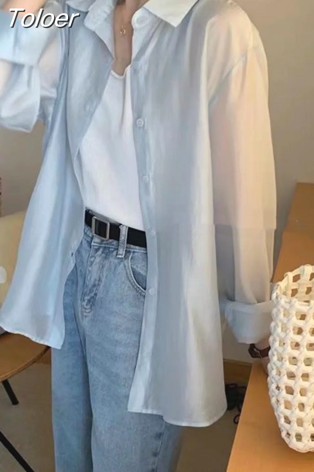 deanwangkt Chic Split Shirts Women Irregular Designed Stylish S-3XL Long Sleeve Blouse Sun-proof Breathable Outerwear Female Top - Deanwangkt