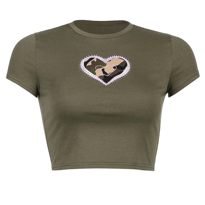 Graphic T Shirts Y2K Top Women Fairy Grunge Short Sleeve T-Shirts Slim Anime Crop Top Streetwear O Neck Tees 90s E-Girl Clothes - Deanwangkt