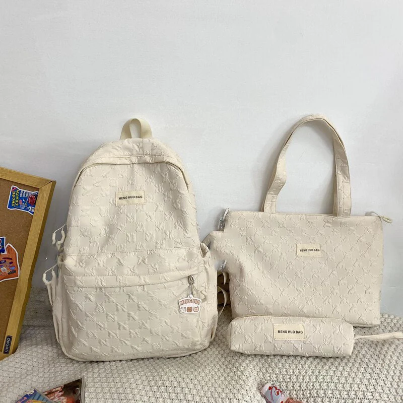 BACK TO SCHOOL   Kawaii Set Bag for Girls Schoolbag Fashion Cute Backpack Teens Bookbag Laptop Rucksack Women Travel Shoulder Mochila - Deanwangkt