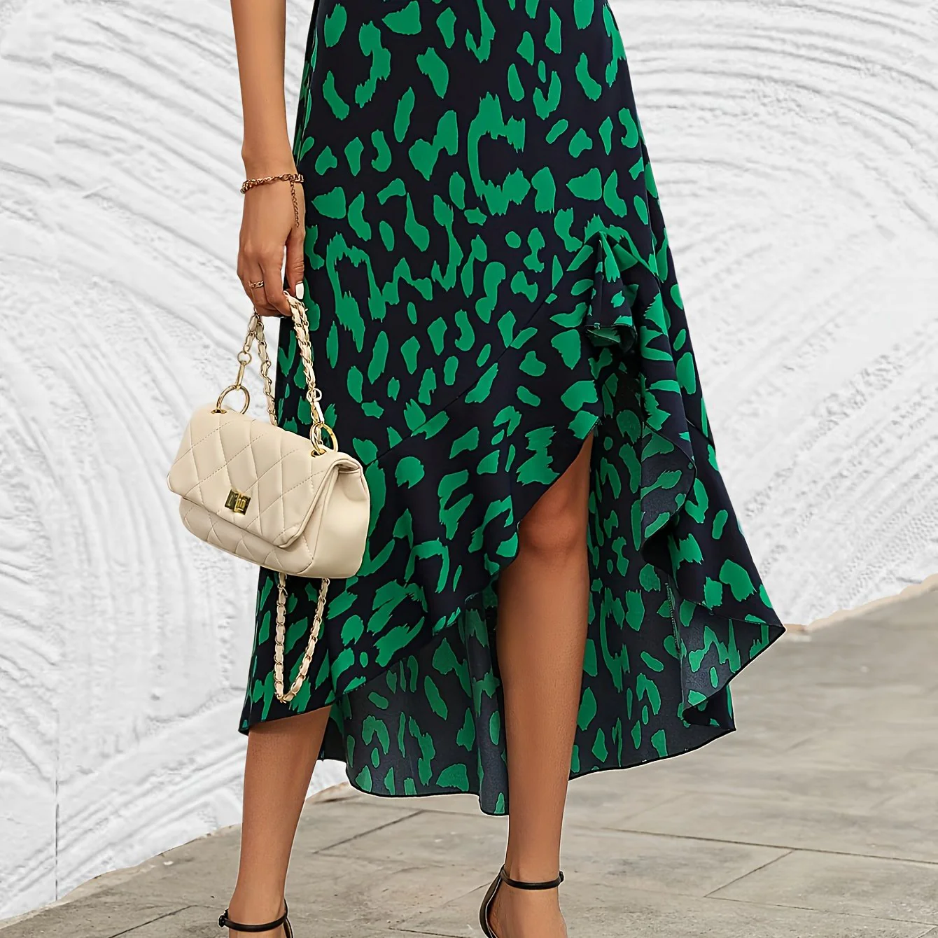 deanwangkt-1 All Over Print High Waist Skirt, Elegant Asymmetrical Hem Skirt, Women's Clothing - Deanwangkt