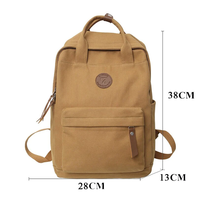 BACK TO SCHOOL    Fashion Teens Bookbag Canvas Mochila for Girls Boys Black Schoolbag Backpack Women Travel Bag College Solid Rucksack - Deanwangkt