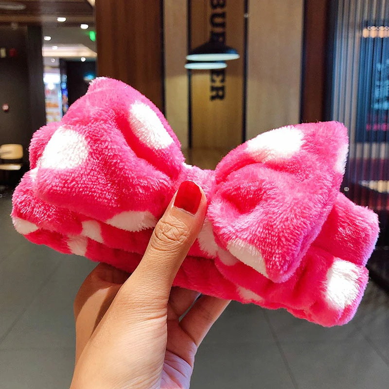 Wash Face Hair Holder Hairbands Soft Warm Coral Fleece Bow Animal Ears Headband For Women Girls Turban Fashion Hair Accessories - Deanwangkt