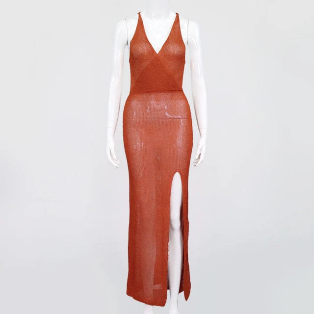 deanwangkt White Sexy Backless Knitted Beach Dress Women Bikini Cover Up Holiday Bodycon Mini Casual Dresses  Summer Vacation Outfits - Deanwangkt