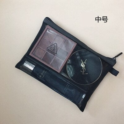 deanwangkt  Mini Mesh Cosmetic Bag Women Portable Lipstick Bag Makeup Bag One Set Makeup Pouch Toiletry Bag Necessarie Feminina Kosmetyczka - Deanwangkt