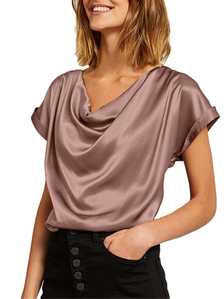 deanwangkt Daily Swing Collar Bat Short Sleeve Loose Shirt - Deanwangkt