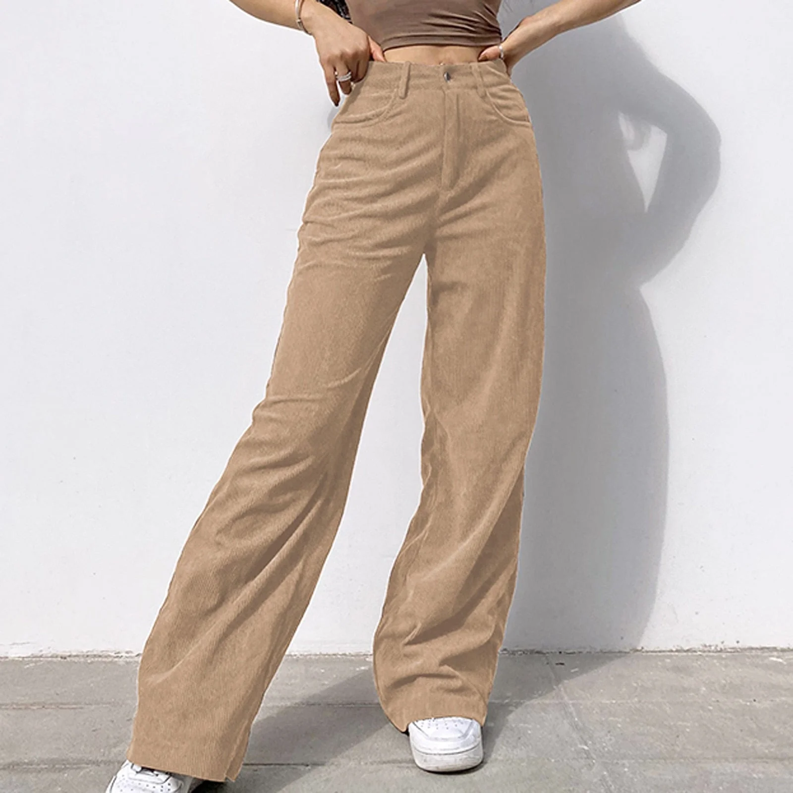 deanwangkt  New Spring Fashion Jeans Women Pants Solid Mid Waisted Wide Leg Pants Straight  Casual Baggy Trousers Jean Femme - Deanwangkt