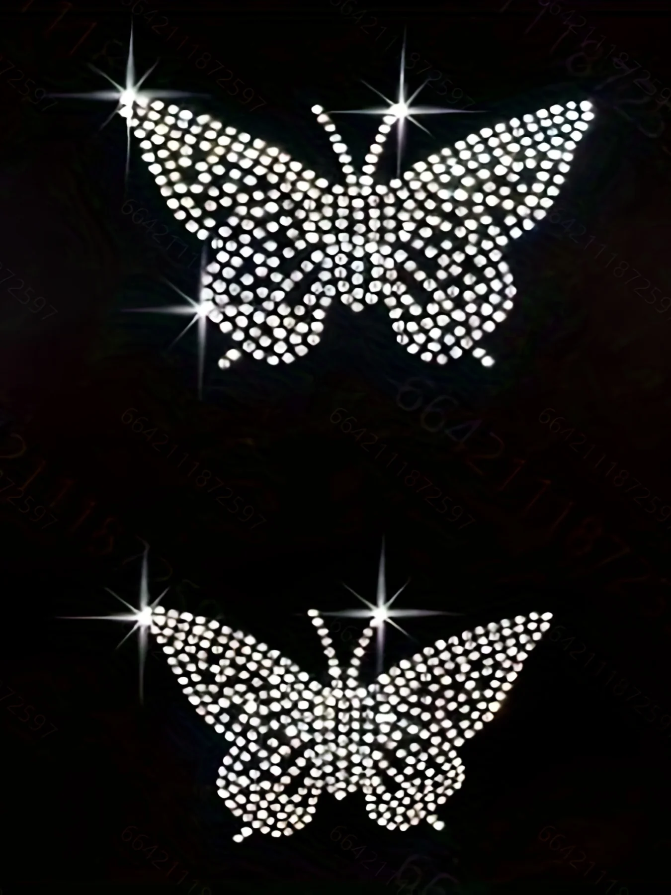 deanwangkt-1 Rhinestone Butterfly Pattern T-Shirt, Casual Long Sleeve Top For Spring & Fall, Women's Clothing - Deanwangkt